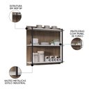 Ver imagem 3 de Prateleira Industrial Cozinha Tripla com Painel Flora M24 Branco/freijó - Mpozenato
