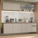 Ver imagem 1 de Armário de Cozinha Completa 240 Cm Suspenso Nice Madesa 04 Crema