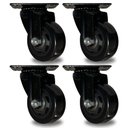 Ver imagem 1 de Kit 4 Rodinhas Giratória Refoçada 3 Polegadas Black com Rolamento Anti Risco 400kg 75mm P/ Móveis