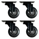 Ver imagem 7 de Kit 4 Rodinhas Giratória Refoçada 3 Polegadas Black com Rolamento Anti Risco 400kg 75mm P/ Móveis