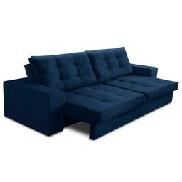 Sofá Retrátil e Reclinável 2 Lugares 1,70m com Molas Giovana Suede Azul Madelina Decor - 6