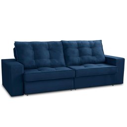 Sofá Retrátil e Reclinável 2 Lugares 1,70m com Molas Giovana Suede Azul Madelina Decor - 4
