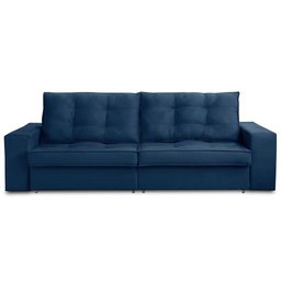 Sofá Retrátil e Reclinável 2 Lugares 1,70m com Molas Giovana Suede Azul Madelina Decor - 5