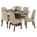 Ver imagem 2 de Conjunto Sala de Jantar Tampo de Vidro 6 Cadeiras Rustic/Imperial Dália Madesa