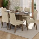 Ver imagem 1 de Conjunto Sala de Jantar Tampo de Vidro 6 Cadeiras Rustic/Imperial Dália Madesa