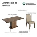 Ver imagem 4 de Conjunto Sala de Jantar Tampo de Vidro 6 Cadeiras Rustic/Imperial Dália Madesa