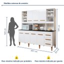 Ver imagem 7 de Kit de Cozinha Atenas 7 Portas 3 Gavetas - Kaiki Móveis Branco