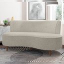 Ver imagem 2 de Sofá Chaise Living 2 Lugares 135cm para Sala Istambul K01 Bouclê Bege - Lyam Decor