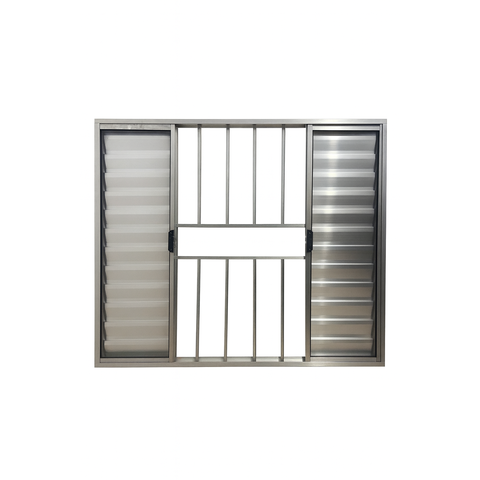 Veneziana 6 Folhas Aluminio Brilhante com Grade 1,00x1,20