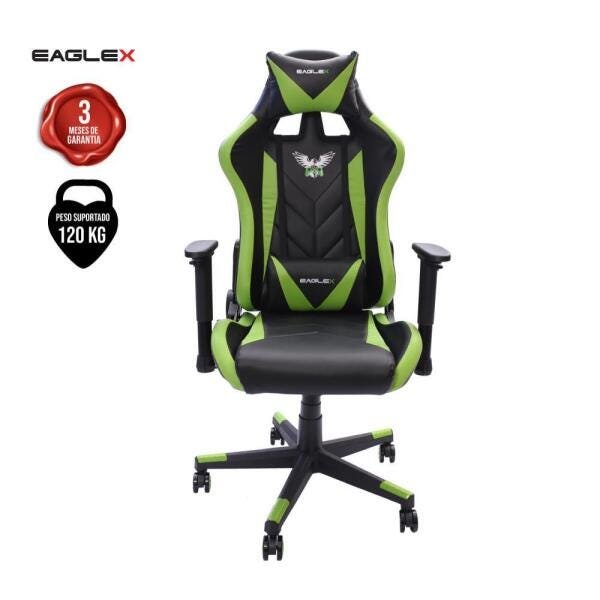 Cadeira Gamer Pro Eaglex Giratória Reclinável com Ajuste de Altura - 5