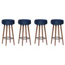 Ver imagem 1 de 4 Banquetas Azul Redonda Alta 70cm Roma Egmobile
