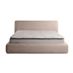 Cama com Cabeceira Pagani Queen Base no Chão Bouclê Bege G92 - Gran Belo - 7