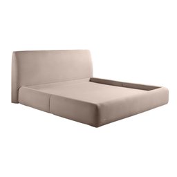 Cama com Cabeceira Pagani Queen Base no Chão Bouclê Bege G92 - Gran Belo - 2