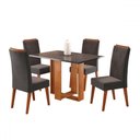 Ver imagem 2 de Mesa de Jantar 4 Lugares Nivus Mel/cinza/grafite - Viero Móveis