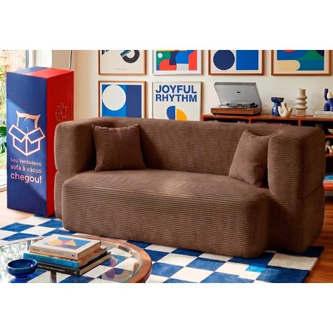 Sofá Cama Nômade 1,88m Xpand Tech Tecido Velourê Marrom Cama Inbox