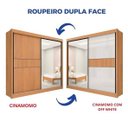 Ver imagem 3 de Guarda Roupa Titanium Ripado com Espelho Cinamomo - D Doro