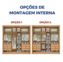 Ver imagem 2 de Guarda Roupa Titanium Ripado com Espelho Cinamomo - D Doro