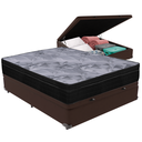 Ver imagem 1 de Cama Box Baú e Colchão Airtech Pampa Molas Ensacadas Casal Ortobom: Marrom