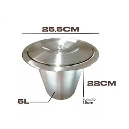 Lixeira Embutir Pia Cozinha Cesto 5 L Inox 304 Não Enferruja - 5