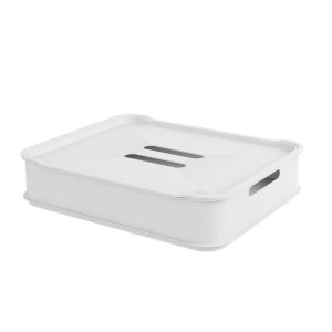 Cesta com Tampa Maxi em Polipropileno 38 Cm Branco Fit Coza 10798/0007