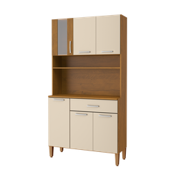 Kit Cozinha Nubia Madeira 6Pt 1Gv Noce/Perola San Marino Noce|Perola - 1