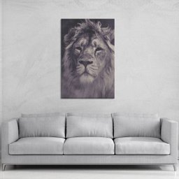 Quadro Decorativo Leão de Judá Preto e branco - PEQUENO - 1