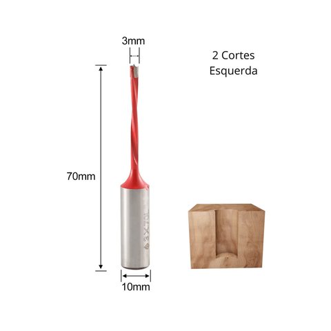 Broca Forstner Profissional Sentido Esquerda - Furo Não Passante - Haste 10mm para Cnc e Furadeira M