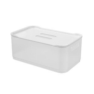 Cesta com Tampa Grande em Polipropileno 30,5 Cm Natural Fit Coza 10797/0001