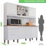 Armário para Cozinha 6 Portas 2 Gavetas Luna Top Imop Móveis Branco Neve - 4