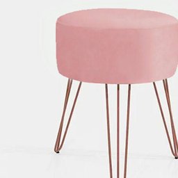 Puf Puff para Sala e Hall de Entrada Decoração Suede Rosê Pés de Ferro Rosê Gold - 2