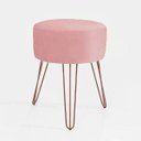 Ver imagem 1 de Puf Puff para Sala e Hall de Entrada Decoração Suede Rosê Pés de Ferro Rosê Gold