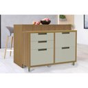 Ver imagem 3 de Bancada Ilha Cozinha Imperatriz C/ 1 Porta e 4 Gavetas 120cm Freijo/off White - Nesher