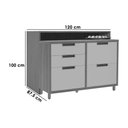 Ver mais imagens de Bancada Ilha Cozinha Imperatriz C/ 1 Porta e 4 Gavetas 120cm Freijo/off White - Nesher