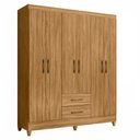 Ver imagem 1 de Guarda Roupa Casal 6 Portas 2 Gavetas 153cm Paraná M07 Freijó - Mpozenato