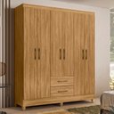 Ver imagem 2 de Guarda Roupa Casal 6 Portas 2 Gavetas 153cm Paraná M07 Freijó - Mpozenato