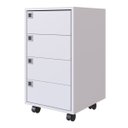 Ver imagem 2 de Kit 2 Gaveteiros para Escritório 4 Gavetas Ob001 Branco Pp Milani Store