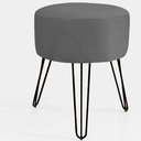 Ver imagem 2 de Puff Puff Magnus Redondo Cinza Pés Aramado Luxo