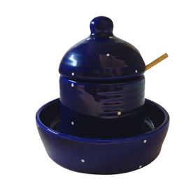 Pote Mel com Prato de Cerâmica e Pegador!:vermelho com Bolinha Branca - 5