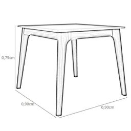 Mesa Quadrada - Preta - 4