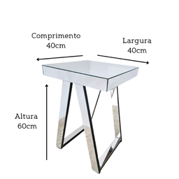 Mesa de Canto Espelhada Ibiza C 40 X A60 X L40 - 6