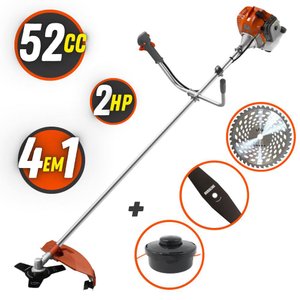 Roçadeira Profissional Tekna RL520AC 52cc + Lâmina 2 Pontas e Lâmina Circular de 40 Dentes