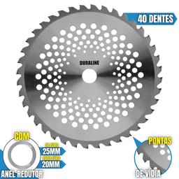 Roçadeira Profissional Tekna RL520AC 52cc + Lâmina 2 Pontas e Lâmina Circular de 40 Dentes - 7