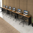 Ver imagem 2 de Mesas de Escritório Plataforma 6 Lugares Modelo Side To Side - 5,40 X 0,45 com Caixa Tomada - Málaga