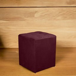 Puff Quadrado Decorativo Suede Bordo Casa da Poltrona Antony - 4