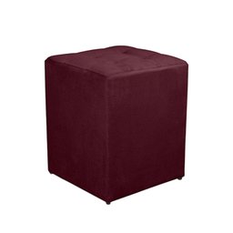 Puff Quadrado Decorativo Suede Bordo Casa da Poltrona Antony - 1