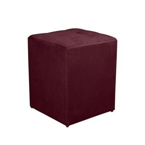 Puff Quadrado Decorativo Suede Bordo Casa da Poltrona Antony