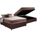 Ver imagem 1 de Cama Box Baú Casal: Colchão Molas Anjos Superlastic Duo Sono + Base CRC Courano Brown(138x188)