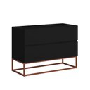 Ver imagem 3 de Kit 2 Mesas De Cabeceira Eros 60 cm Estilo Europeu Pés De Metal Cobre:Preto