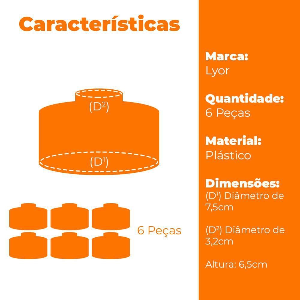 Pote de Tempero e Condimentos Empilháveis 6 peças - Lyor - 8