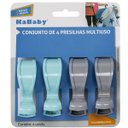 Ver imagem 6 de Conjunto 4 Presilhas Multiuso Bebê Prática Prendedor de Manta Fralda Carrinho Bebê Conforto